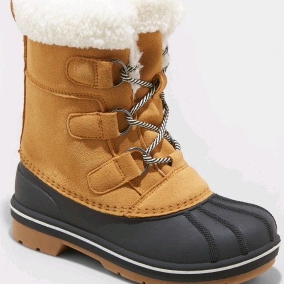Kids' Kit Lace-Up Winter Boots - Cat & Jack. Size 1. - Picture 2 of 6